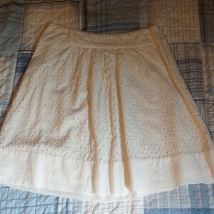 East 5th Cream A-Line Knee-Length Skirt